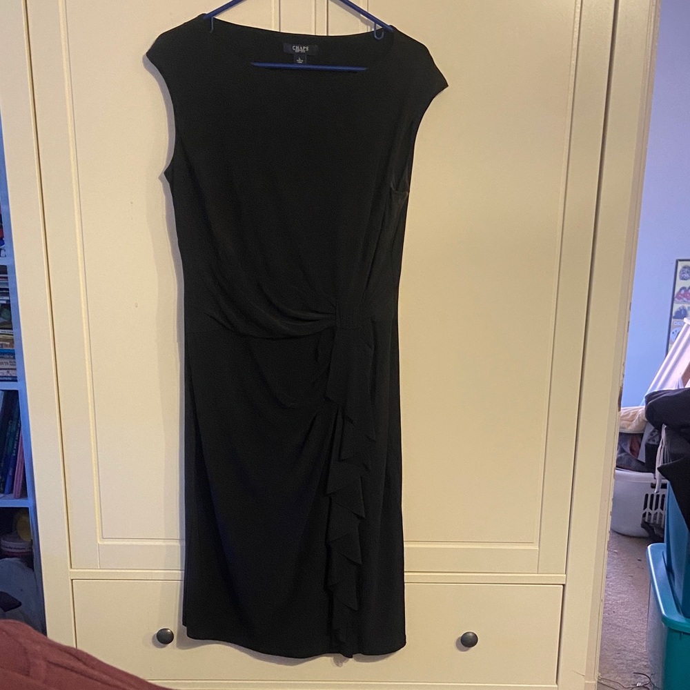 Chaps Black Midi Dress
